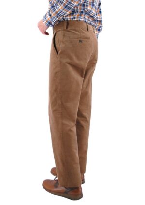 Pantalon velours petit milleret LCDN marron clair Sénior Lycra