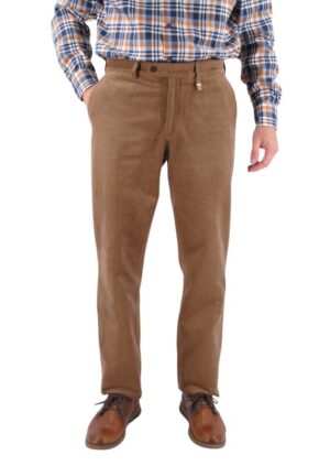 Pantalon velours petit milleret LCDN marron clair Sénior Lycra