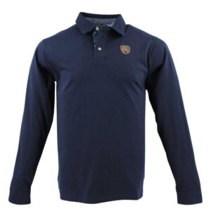 Polo homme BLACK WELLIS bleu poignets chemises et coudières