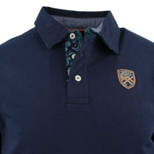 Polo homme BLACK WELLIS bleu poignets chemises et coudières
