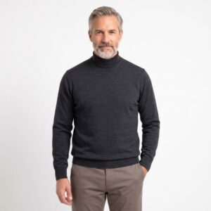 pull homme col cheminée anthracite BEST GUEST 314C