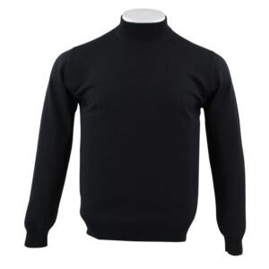 pull homme col cheminée noir BEST GUEST 314C