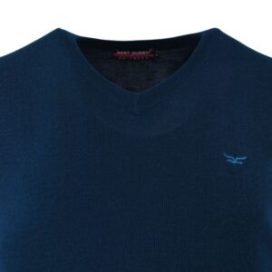 pull homme col V BEST GUEST bleu pétrole 202bg