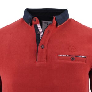 pull sweat CAPTEN au col polo couleur brique