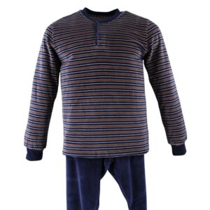 pyjama homme velours forme jogging RINGELLA marine et marron