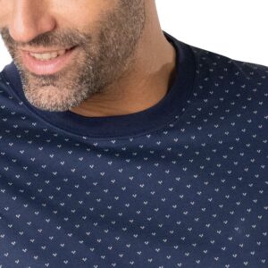 Pyjama Long forme jogging mercerisé bleu motif EMINENCE