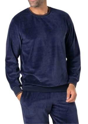 Pyjama velours EMINENCE col rond bleu marine