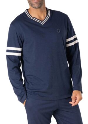 Pyjama EMINENCE style sport col V en bleu foncé
