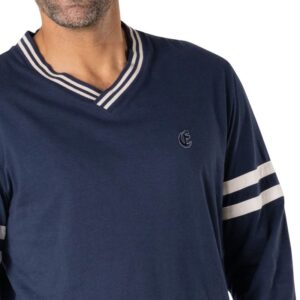 Pyjama EMINENCE style sport col V en bleu foncé