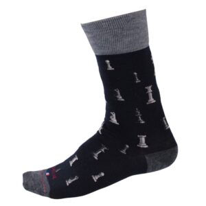 Chaussettes laine LABONAL marine jeu des échecs