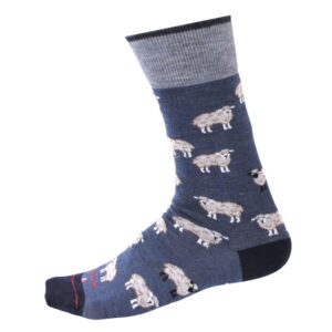Chaussettes laine LABONAL bleu denim moutons