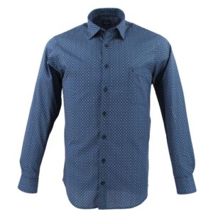 Chemise homme MARVELIS Casual Fit marine discret imprimé