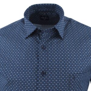Chemise homme MARVELIS Casual Fit marine discret imprimé