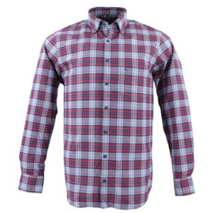 Chemise homme flanelle MARVELIS Casual Fit carreaux rouge et bleu