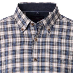 chemise homme chaude bleu et beige CASA MODA Casual Fit