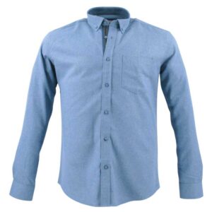 chemise chaude flanelle unie CAPTEN bleu jean