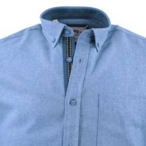 chemise chaude flanelle unie CAPTEN bleu jean