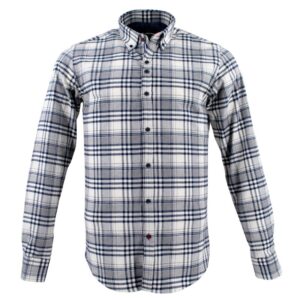 chemise homme flanelle THE SURFCAR écru et bleu
