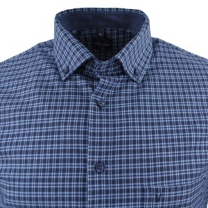 Chemise homme flanelle MARVELIS Casual Fit carreaux bleus