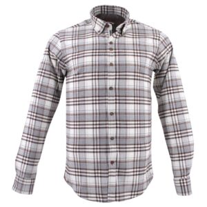 chemise homme flanelle THE SURFCAR écru et marron