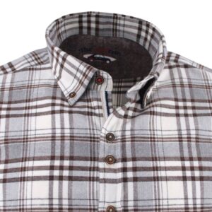 chemise homme flanelle THE SURFCAR écru et marron