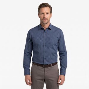 Chemise homme MARVELIS Casual Fit marine discret imprimé