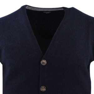 gilet homme boutonné laine et cachemire BANDE ORIGINAL marine 5561620Bo