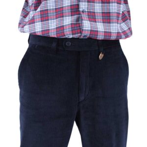 Pantalon homme en velours gros côtelé LCDN bleu marine Sénior 1X2