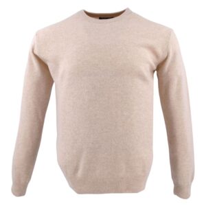 pull homme col rond laine et cachemire BANDE ORIGINAL beige 5562610Bo