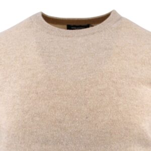 pull homme col rond laine et cachemire BANDE ORIGINAL beige 5562610Bo