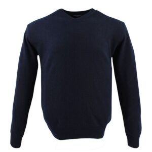 pull homme col V laine et cachemire BANDE ORIGINAL marine 5562600Bo