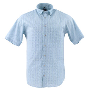 chemise manches courtes MARVELIS motif vert et bleu Casual Fit