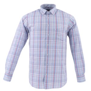 chemise MARVELIS rayée rouge et bleu coupe Casual Fit