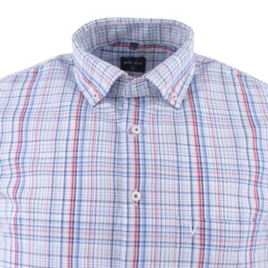 chemise MARVELIS rayée rouge et bleu coupe Casual Fit