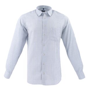 chemise légère MARVELIS rayée bleu et blanc coupe Casual Fit