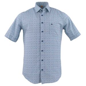 chemise homme imprimé bleu et vert REDMOND modern fit