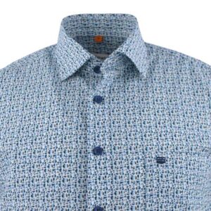 chemise homme imprimé bleu et vert REDMOND modern fit