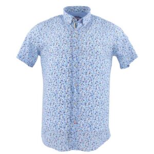 chemise manches courtes THE SURFCAR imprimé étoiles bleues