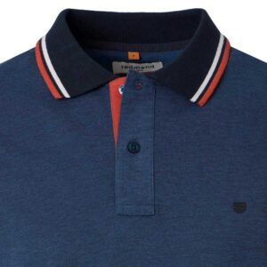 Polo manches courtes bleu denim col marine REDMOND 990rd