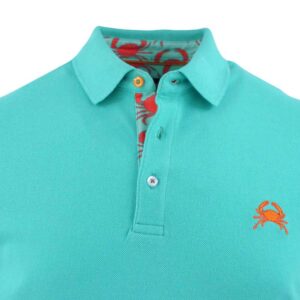 Polo homme vert avec logo crabe marque MONTE CARLO