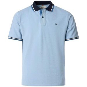Polo manches courtes bleu ciel col marine REDMOND 990rd