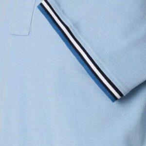 Polo manches courtes bleu ciel col marine REDMOND 990rd