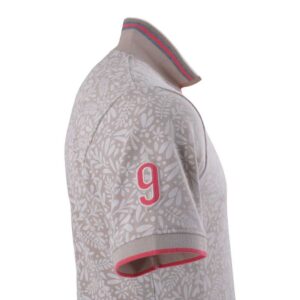 Polo BLACK WELLIS beige imprimé feuilles
