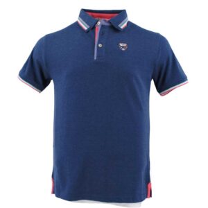 Polo homme manches courtes bleu jean BLACK WELLIS