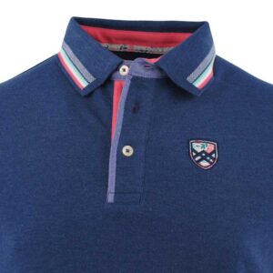Polo homme manches courtes bleu jean BLACK WELLIS