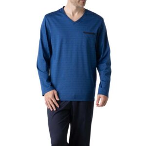 Pyjama homme EMINENCE coton mercerisé bleu
