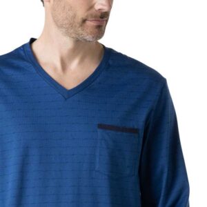 Pyjama homme EMINENCE coton mercerisé bleu