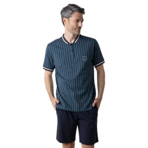 Pyjama short EMINENCE jersey rayé vert