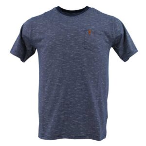 t-shirt homme marine fines rayures blanches col V par BLACK WELLIS