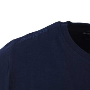 t-shirt homme bleu marine col tunisien BLACK WELLIS